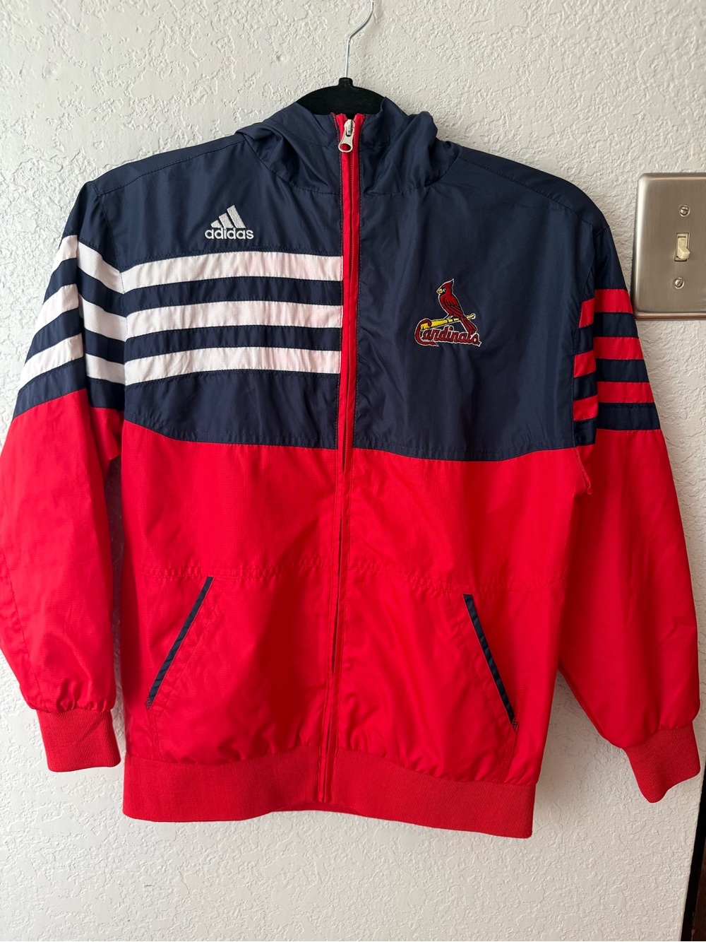 adidas Men’s Red & Navy Cardinals Windbreaker Jacket